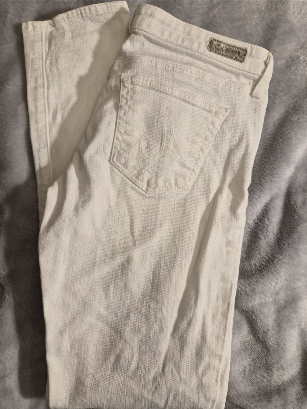 AG Adriano Goldschmied The Stilt Cigarette Leg Jeans 29R White Slim Straight